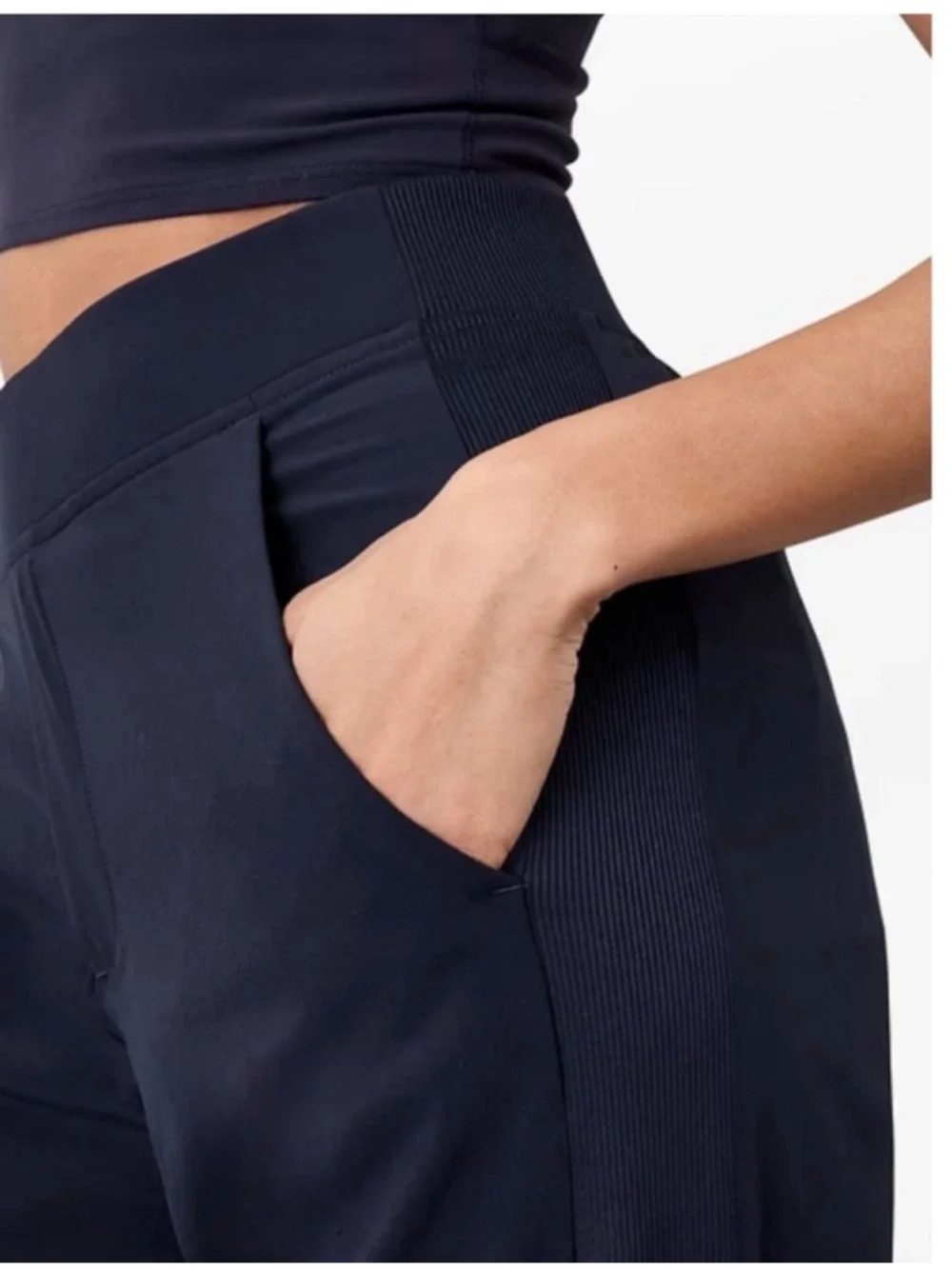 Athleta Navy Ankle-Length Straight-Leg Pants